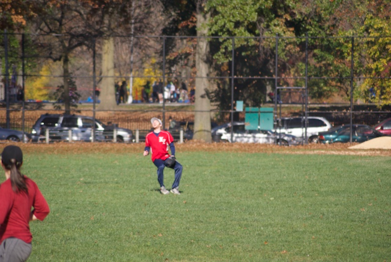 Person playing frisbee in park