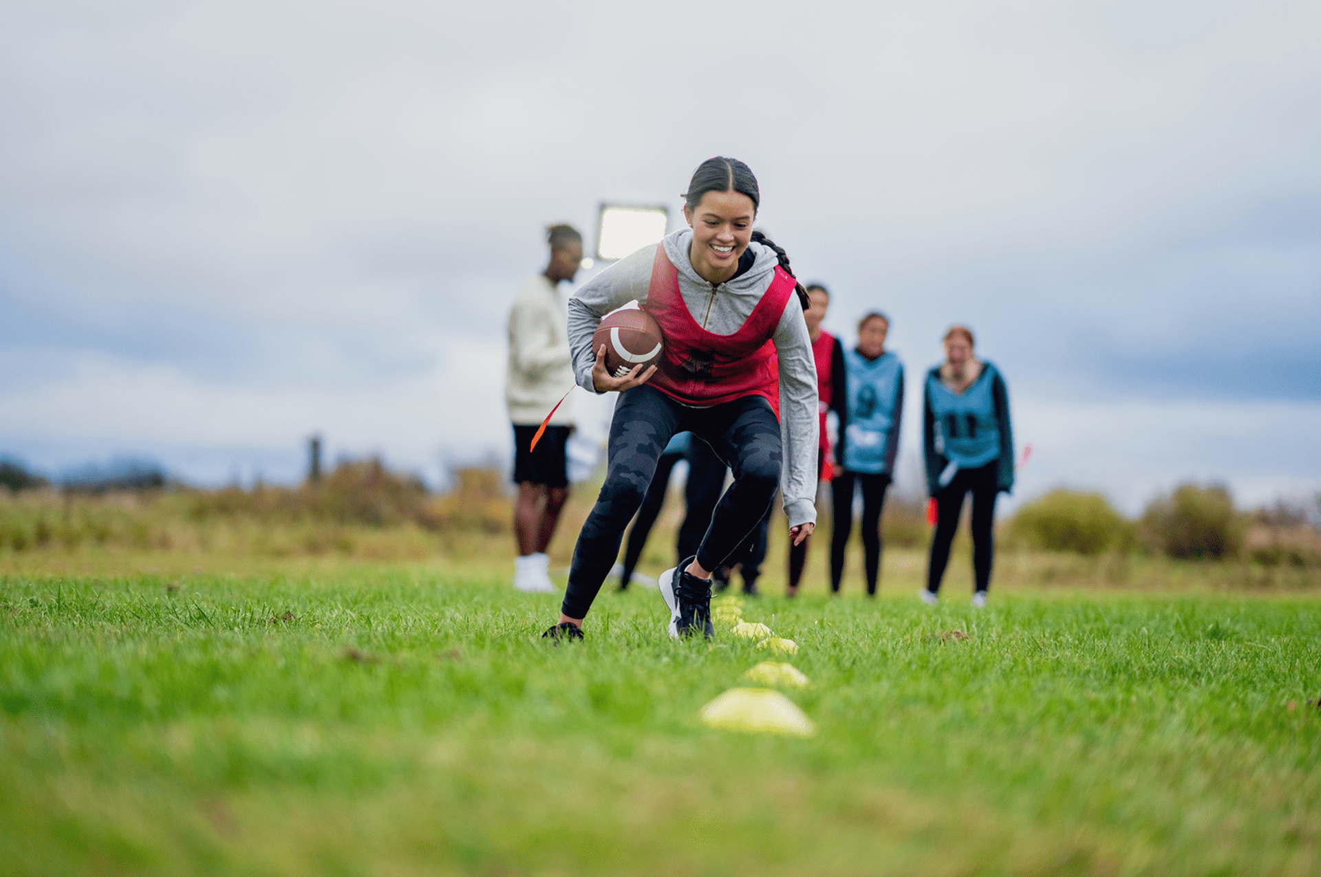 Outdoor sports training session in progress