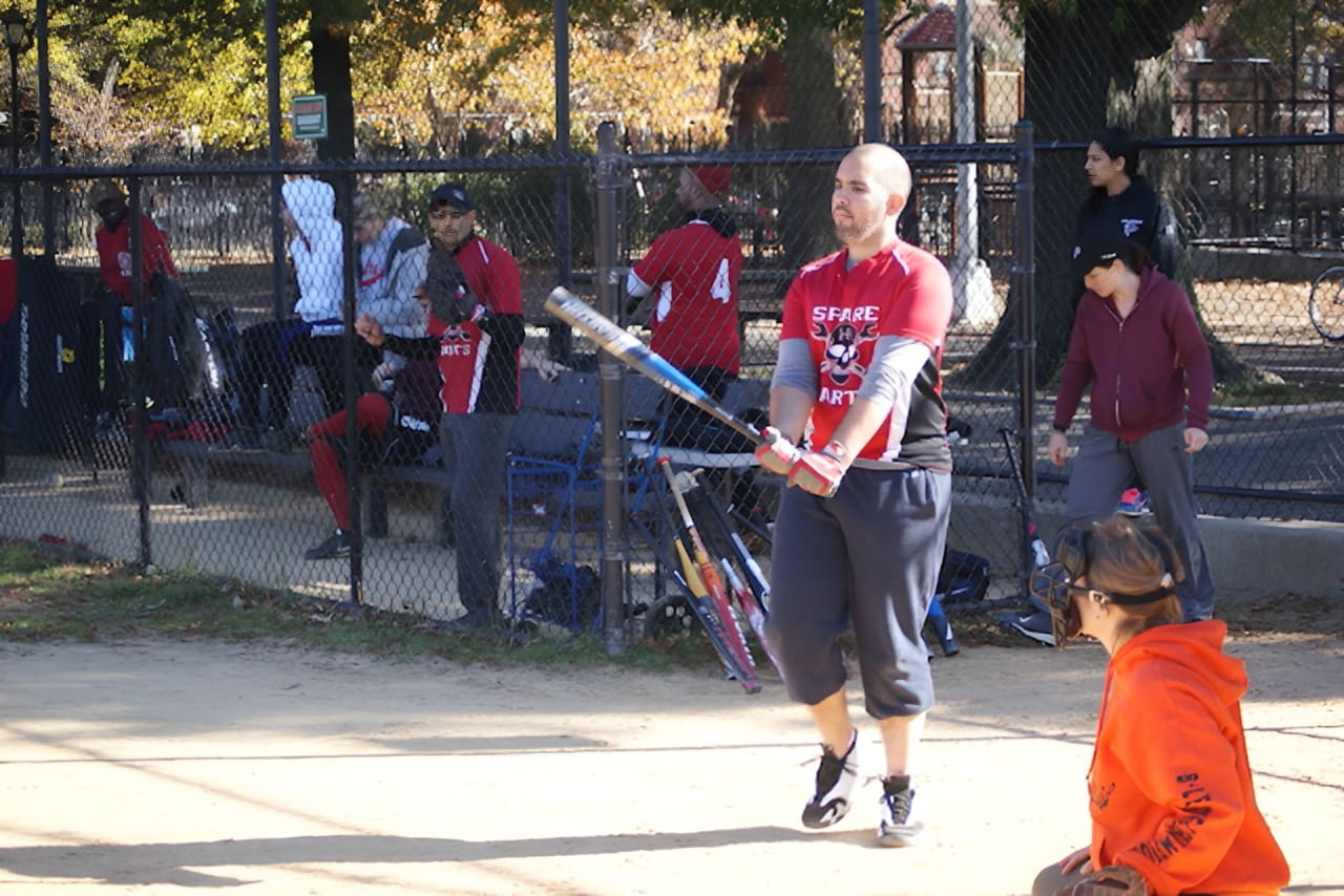 Baseball player on sunny day